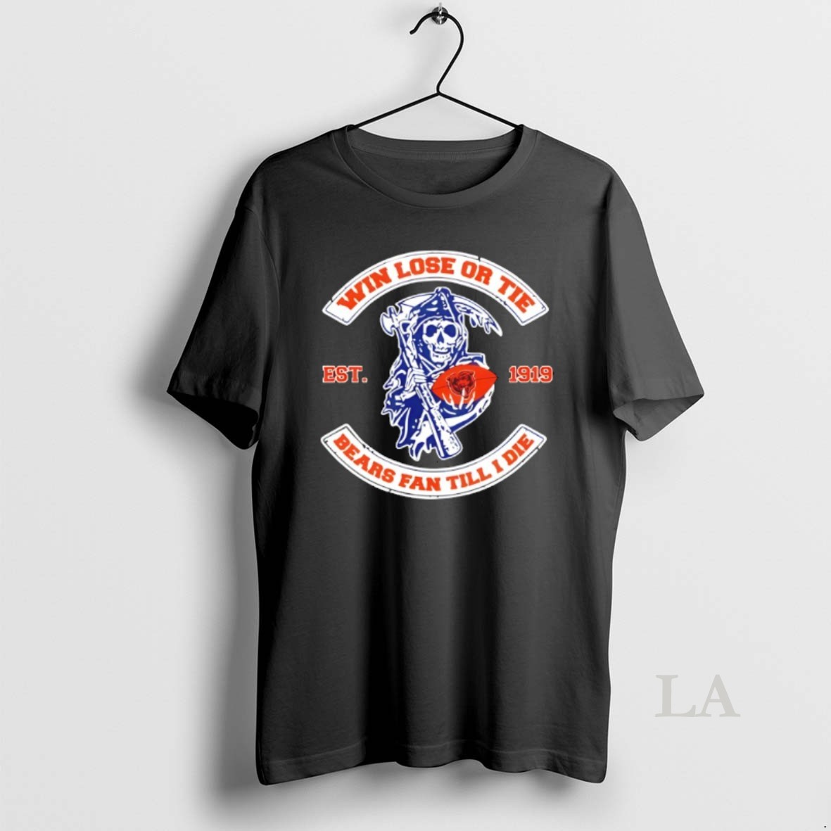 Original Reaper Win Lose Or Tie Chicago Bears Fan Till I Die Shirt