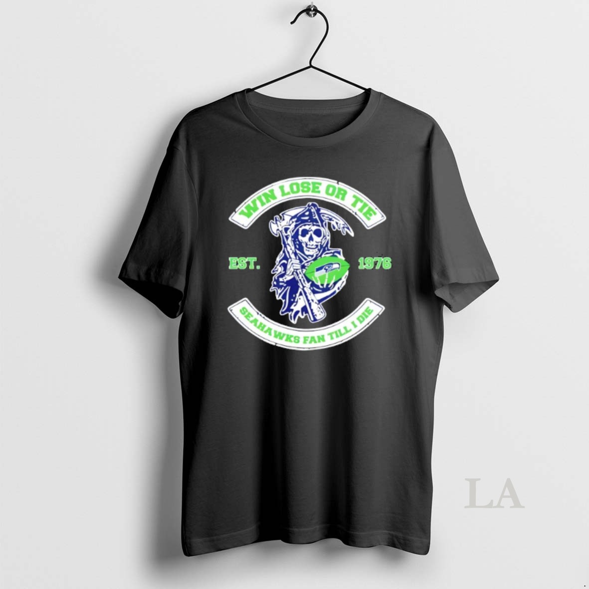 Original Reaper Win Lose Or Tie Seattle Seahawks Fan Till I Die Shirt
