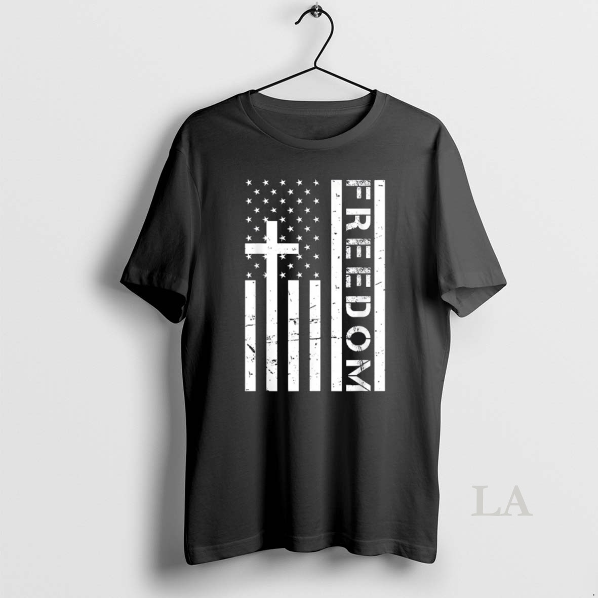 Original Red Freedom American Flag And Cross Faith Family Freedom Shirt