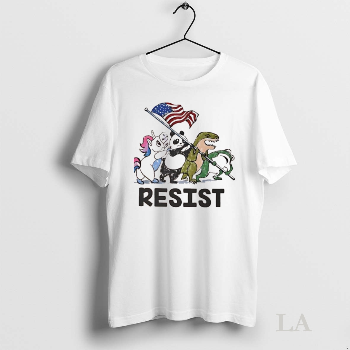 Original Resist American Flag Unicorn Panda Alligator Frog Shirt