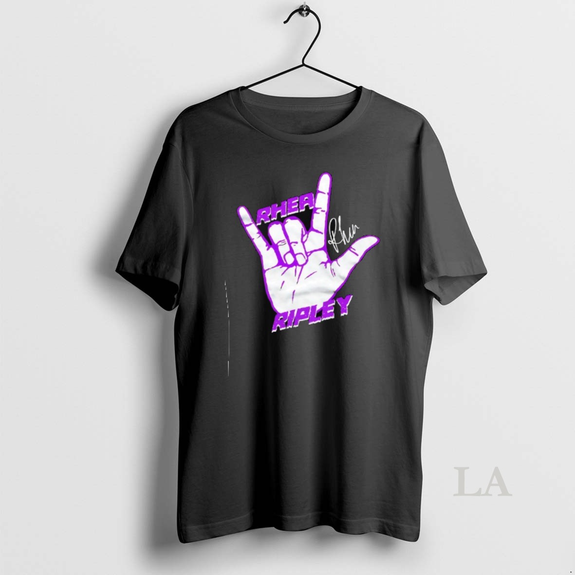 Original Rhea Ripley Rock And Roll Hand Sign Signature Shirt