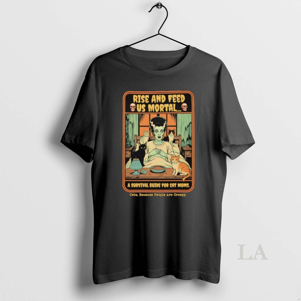 Original Rise And Feed Us Mortal A Survival Guide Cat Moms Halloween Shirt