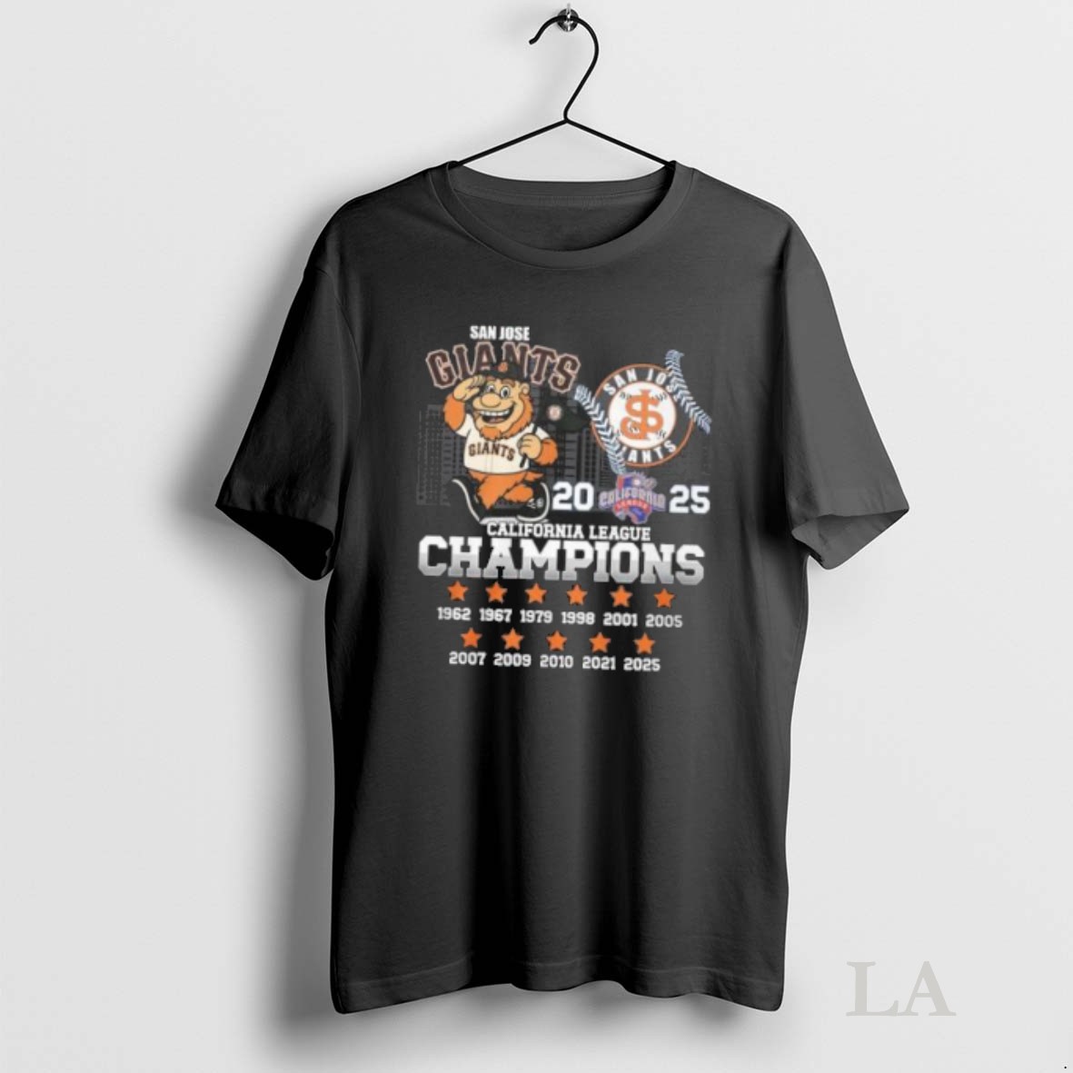 Original San Jose Giants Mascot 2025 California League Champions Shirt