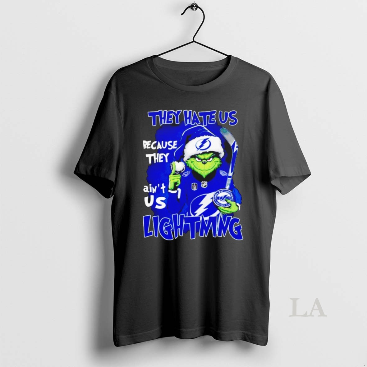 Original Santa Grinch They Hate Us Because They Aint Us Lightning Shirt