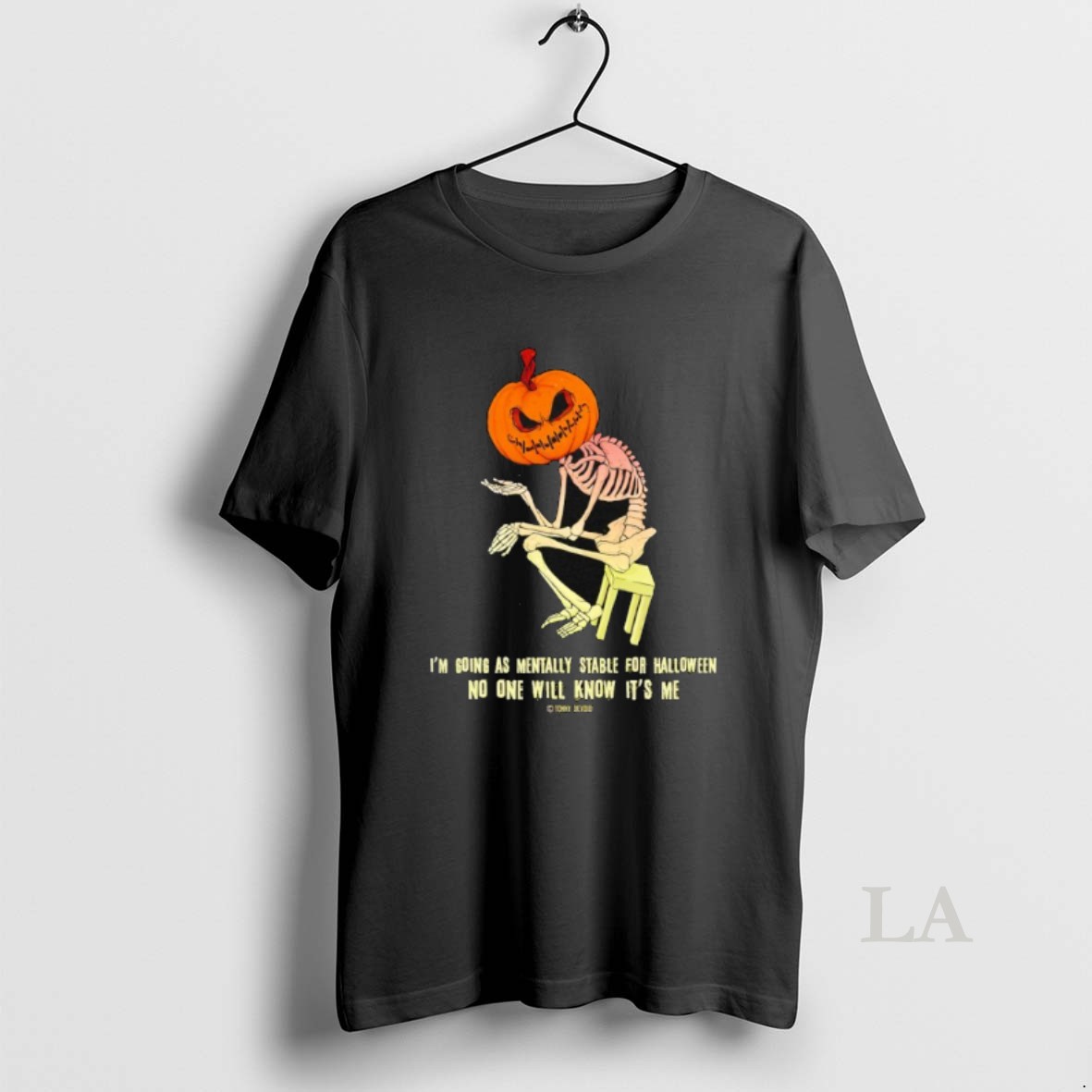 Original Skeleton Im Going As Mentally Stable For Halloween Shirt
