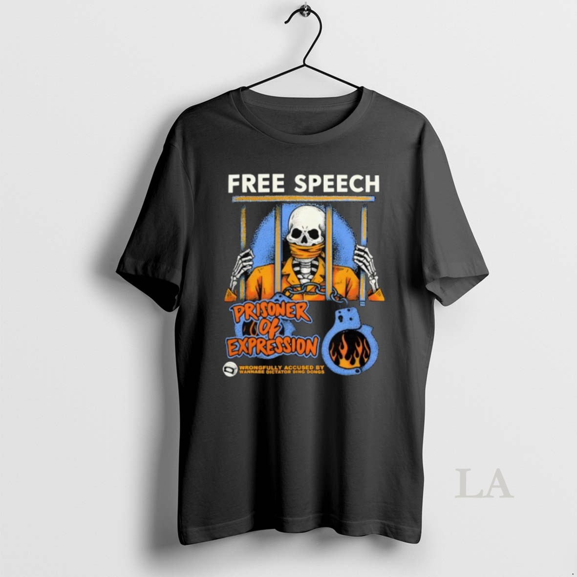 Original Skeleton Prisoner Of Expression Free Speech Wrongfully Accused By Wannabe Dictator Ding Dongs Shirt