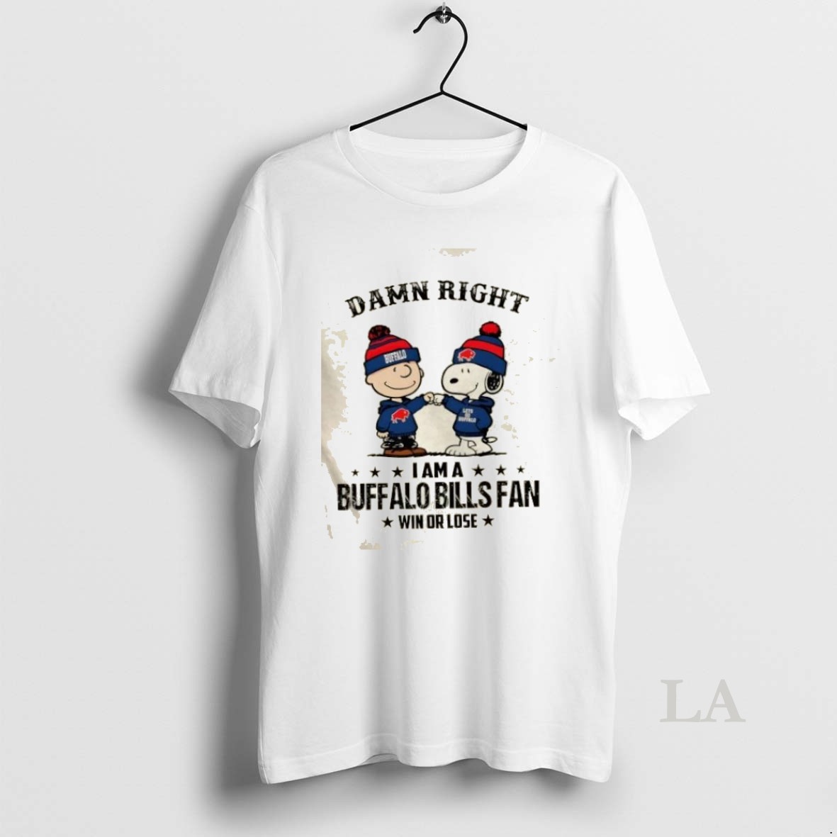 Original Snoopy And Charlie Brown Damn Right I Am A Buffalo Bills Fan Win Or Lose Shirt