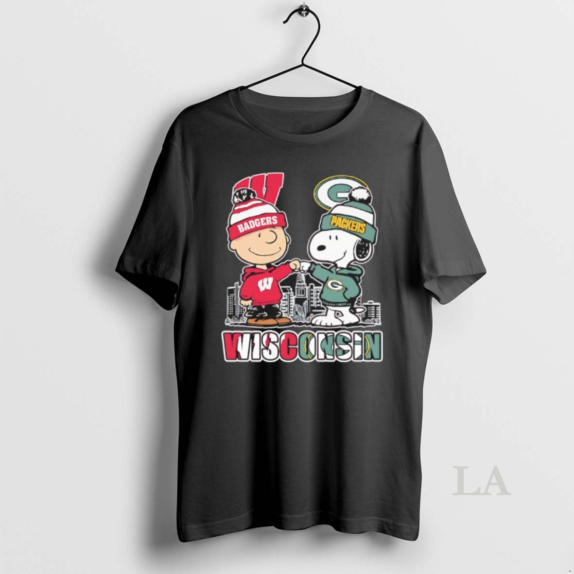 Original Snoopy And Charlie Brown X Wisconsin Sports Packers And Badgers Shirt