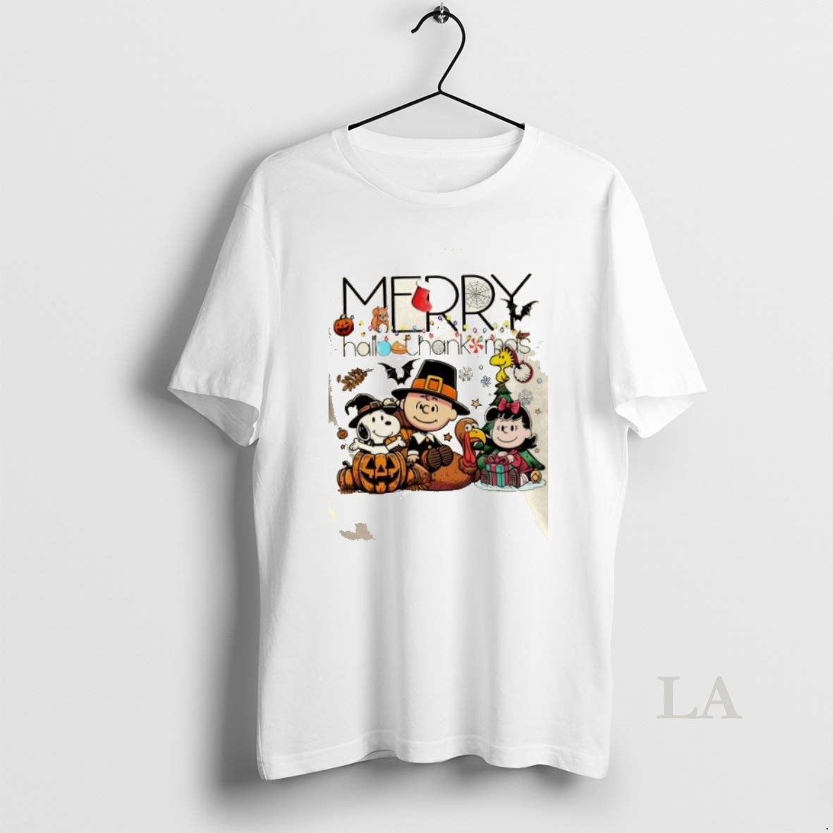 Original Snoopy And Friends Merry Hallothanksmas Shirt