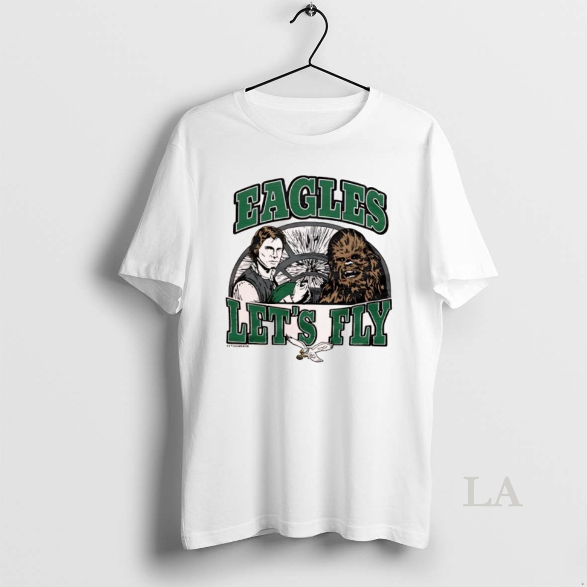 Original Star Wars X Philadelphia Eagles Han Solo And Chewbacca Lets Fly Shirt