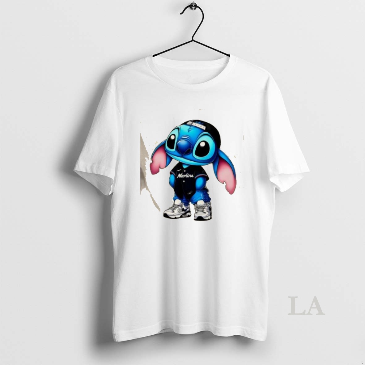 Original Stitch Wearing Miami Marlins Hip Hop Style Shirt