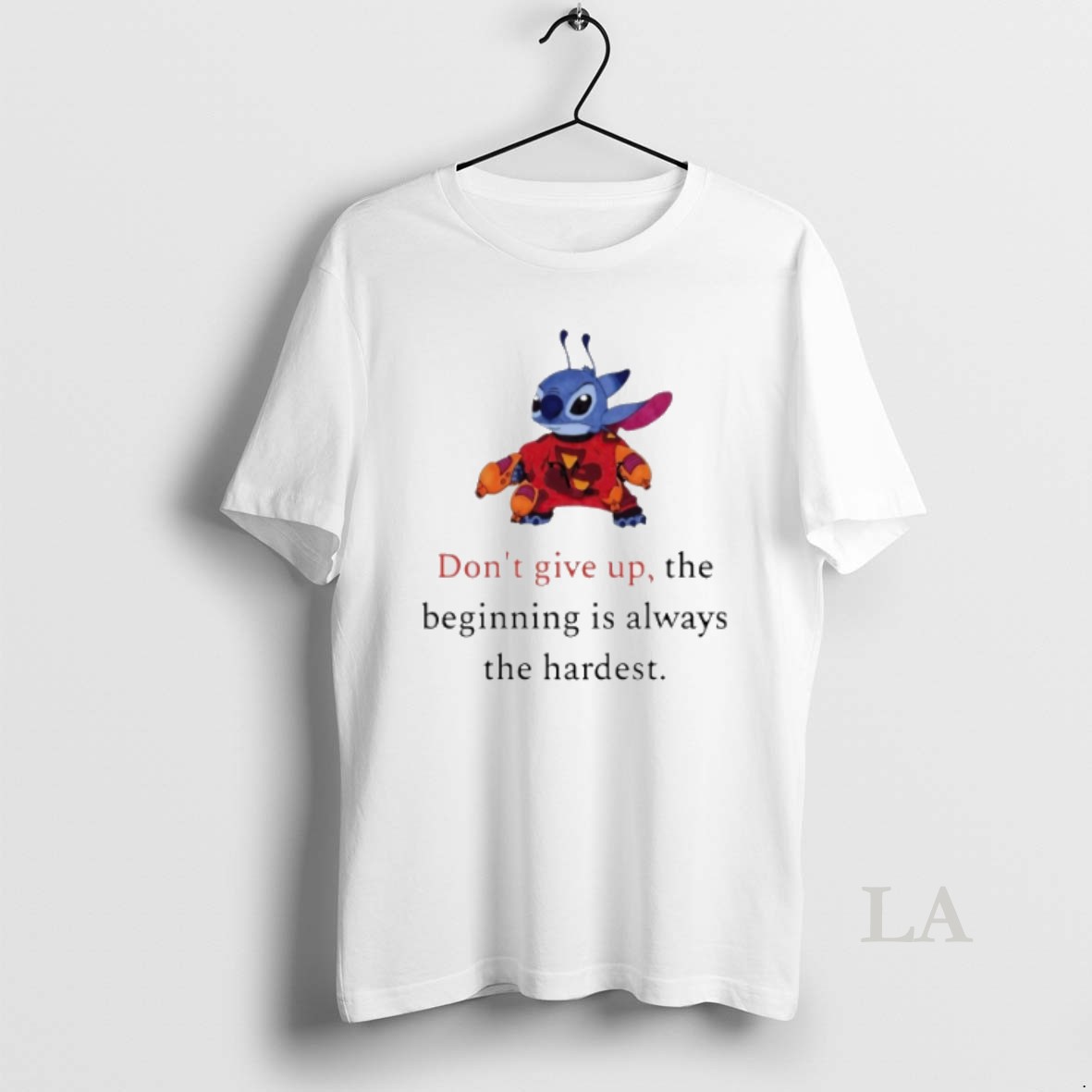 Original Stitch Dont Give Up The Beginning Is Always The Hardest Shirt 2