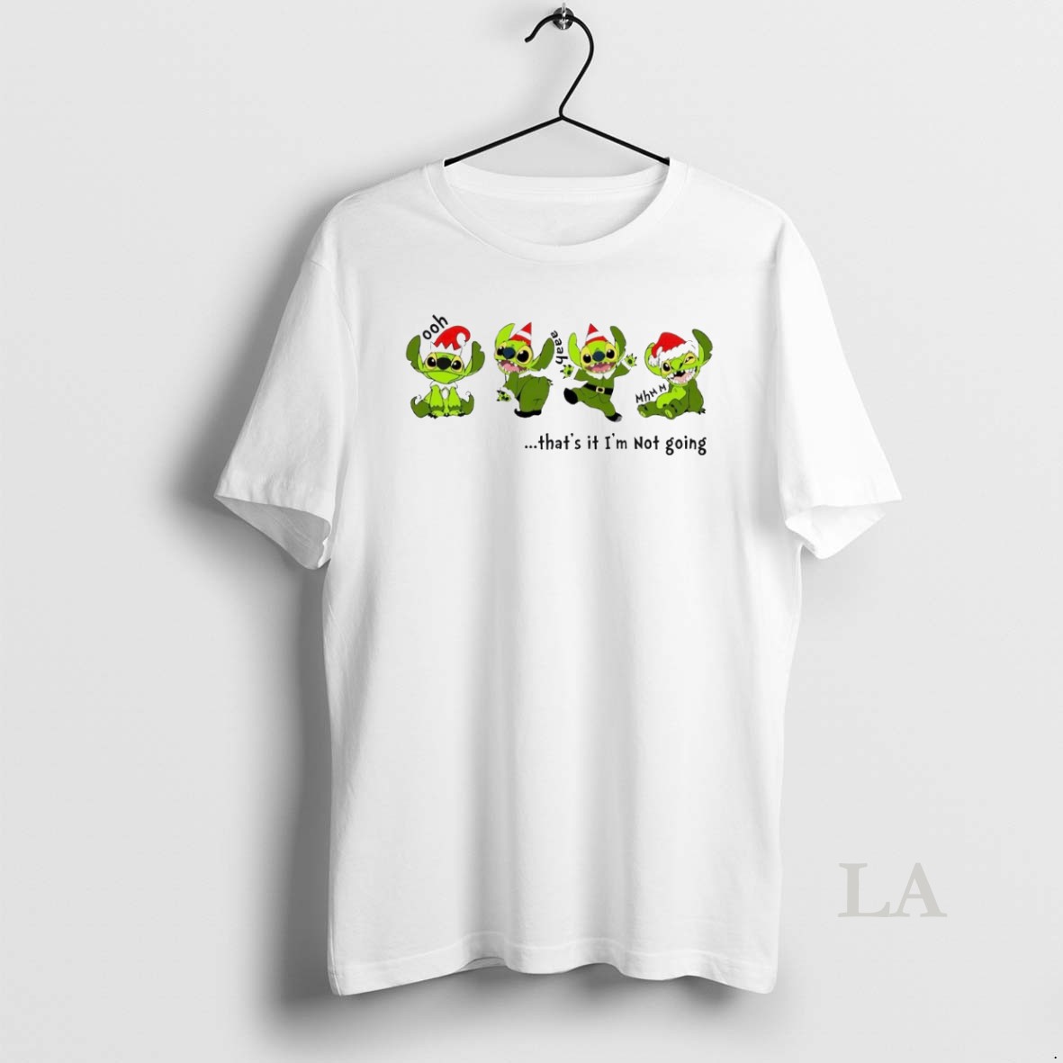 Original Stitch X Grinch Thats It Im Not Going Christmas White Shirt