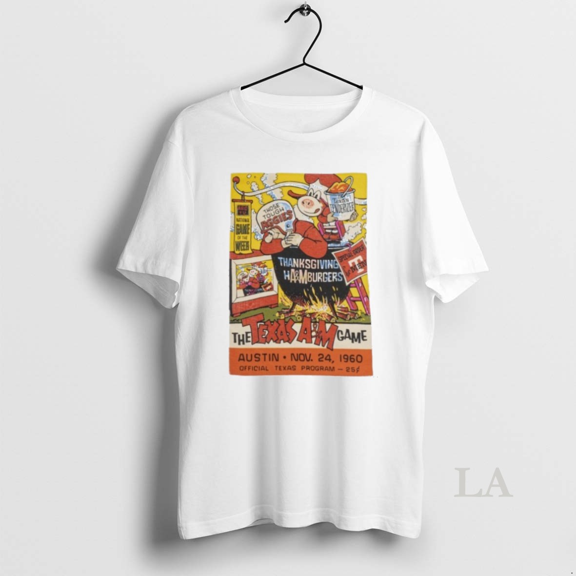 Original Texas Longhorns The Game Thanksgiving Am Burgers Austin Nov 24 1960 Shirt