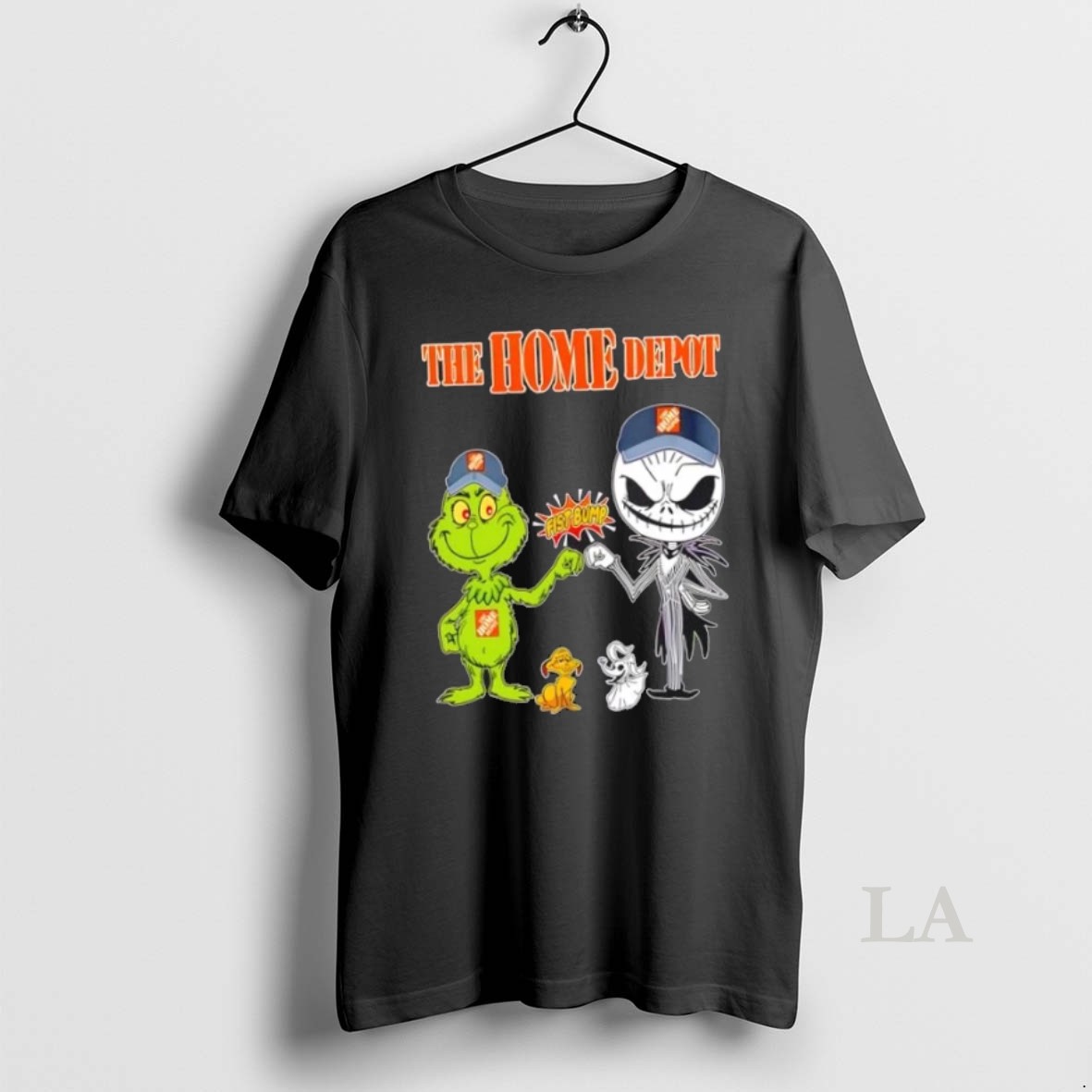 Original The Home Depot X Grinch And Jack Skellington Fist Bump Uniwilling Friends Shirt