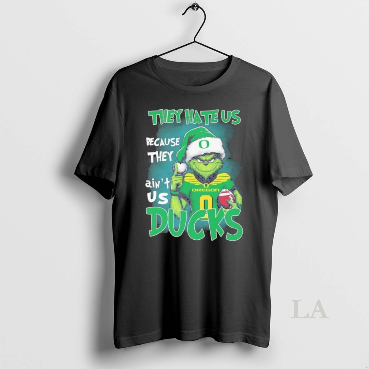 Original They Hate Us Cause They Aint Us Oregon Ducks Grinch Christmas Shirt