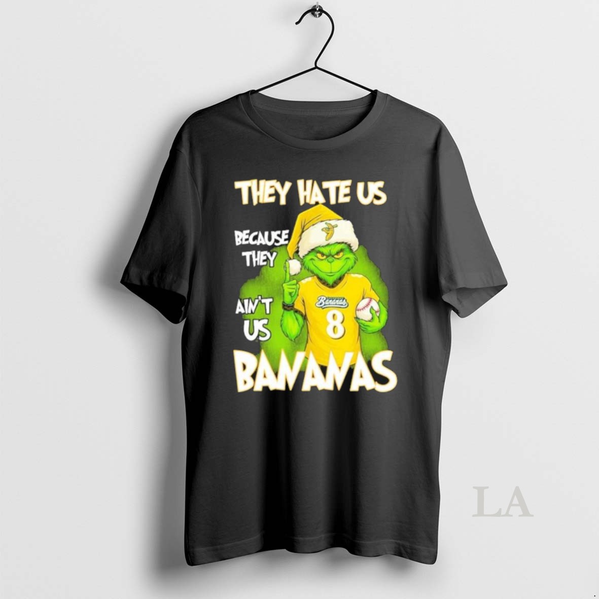 Original They Hate Us Cause They Aint Us Savannah Bananas Grinch Christmas Shirt