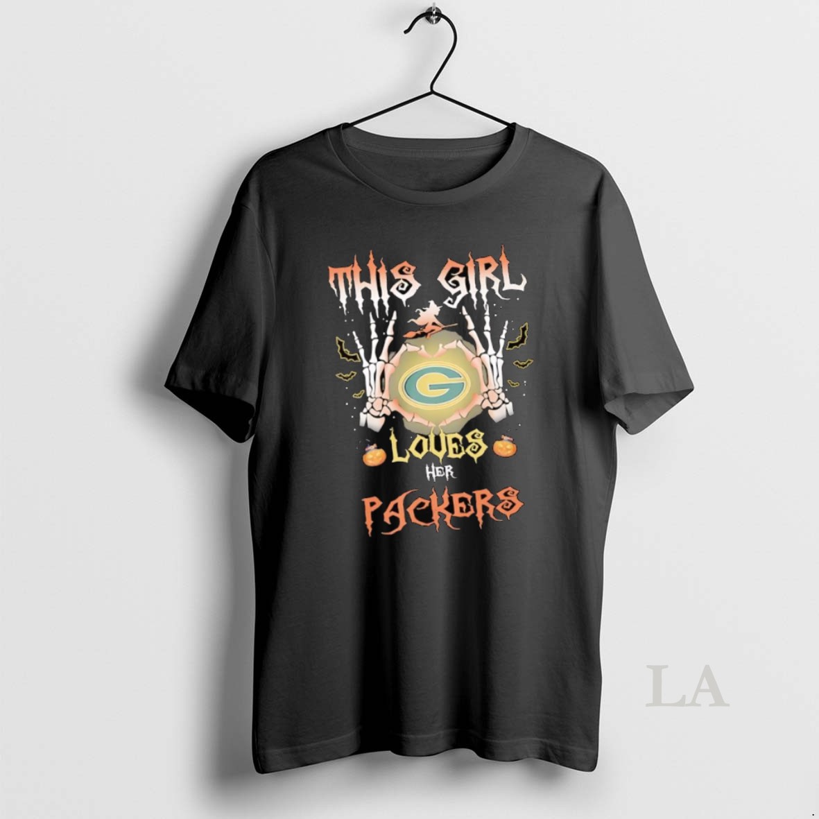 Original This Girl Loves Her Green Bay Packers Skeleton Hands Shirt