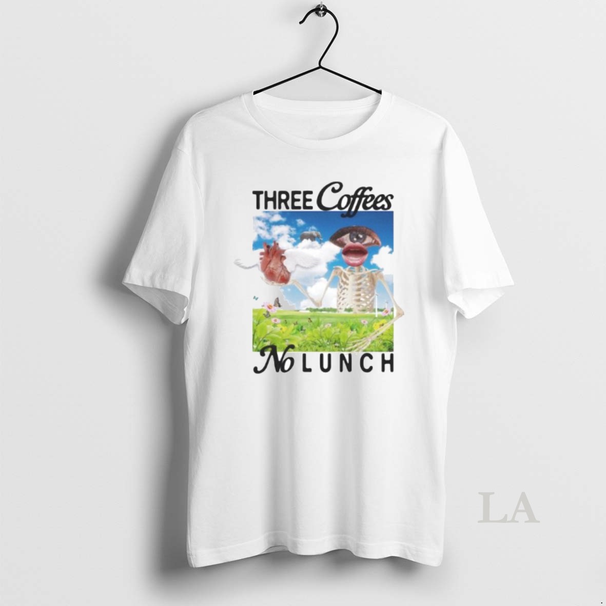 Original Three Coffees No Lunch Ornaments Shirt