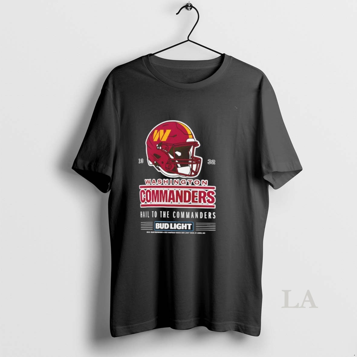 Original Washington Commanders Bud Light 1932 Hall To The Commanders Football Helmet Shirt