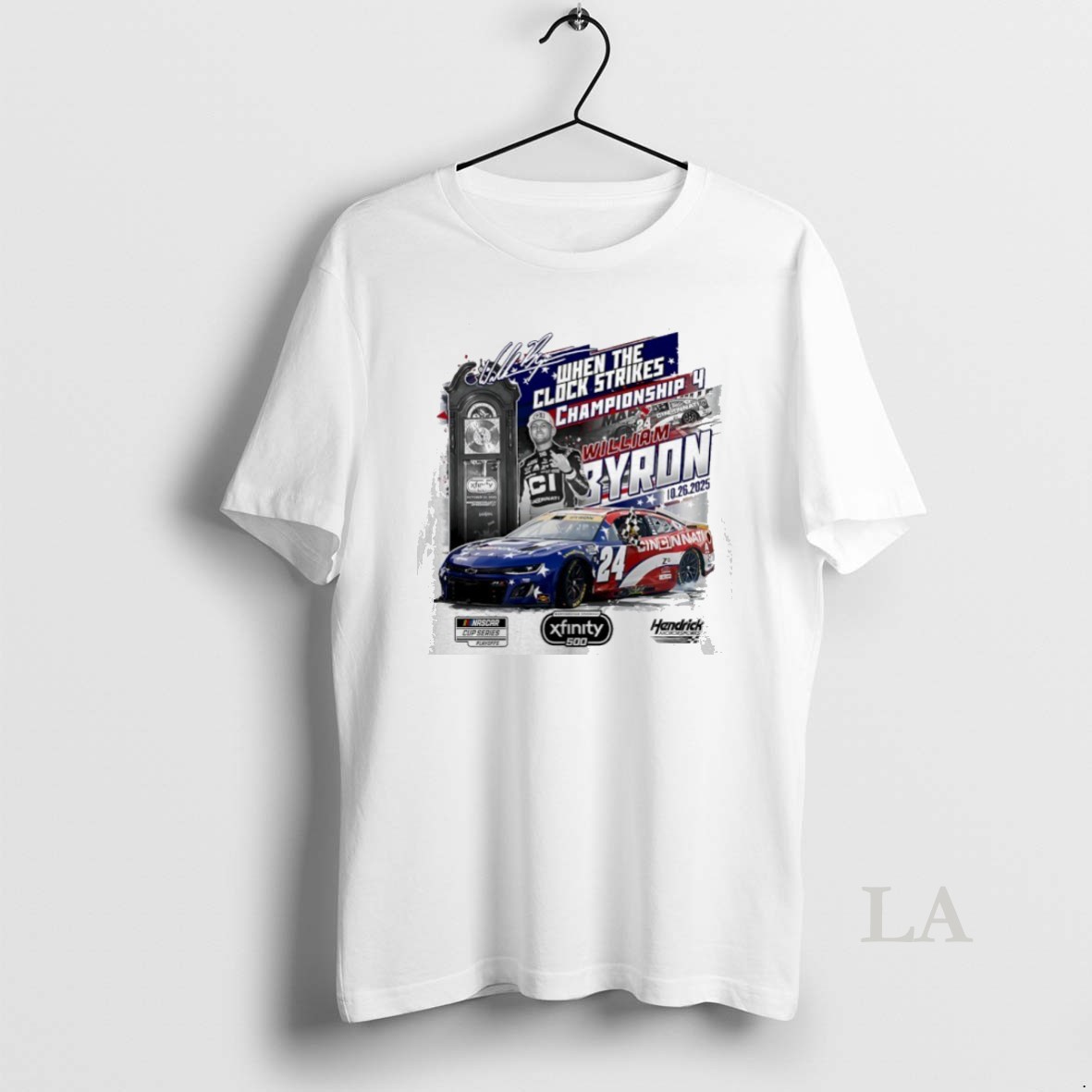 Original William Byron 2025 Xfinity 500 Race Winner Championship 4 When The Clock Strikes Signature Shirt