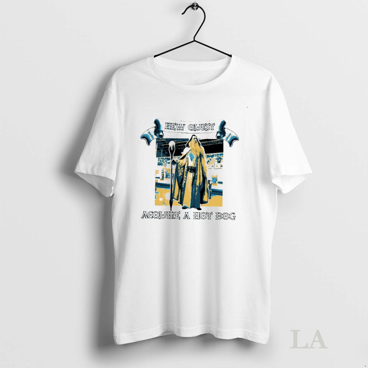 Original Wizard The Lord Of The Rings New Quest Acquire A Hot Dog Graphic Shirt