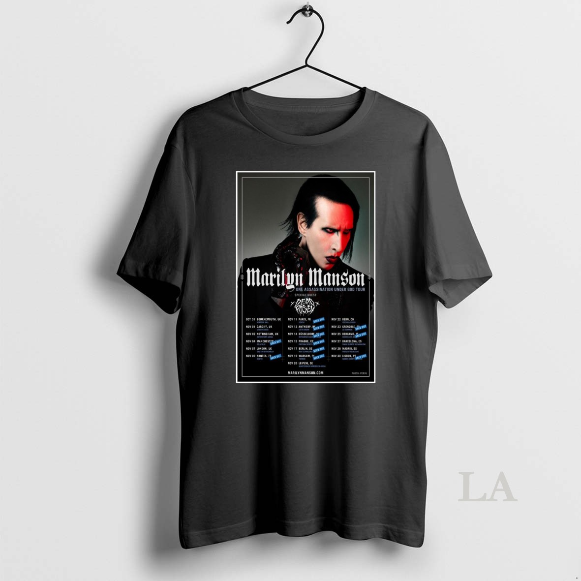 Original Marilyn Manson In The Uk And Europe Tour 2025 Shirt