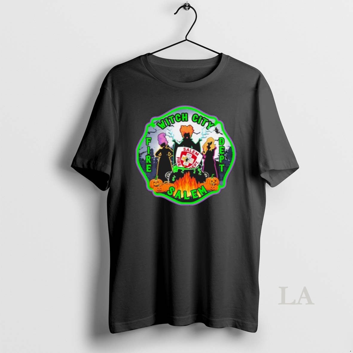 Original Salem Witch City Fire Dept Hocus Pocus Halloween Shirt