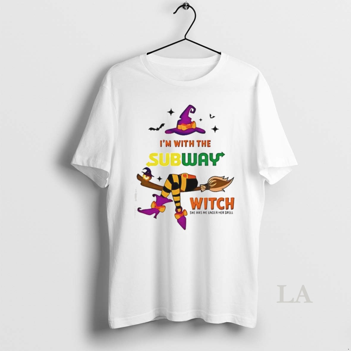 Original Subway Im With The Witch She Has Me Under Her Spell Halloween T Shirt Iaezg1 Shirt