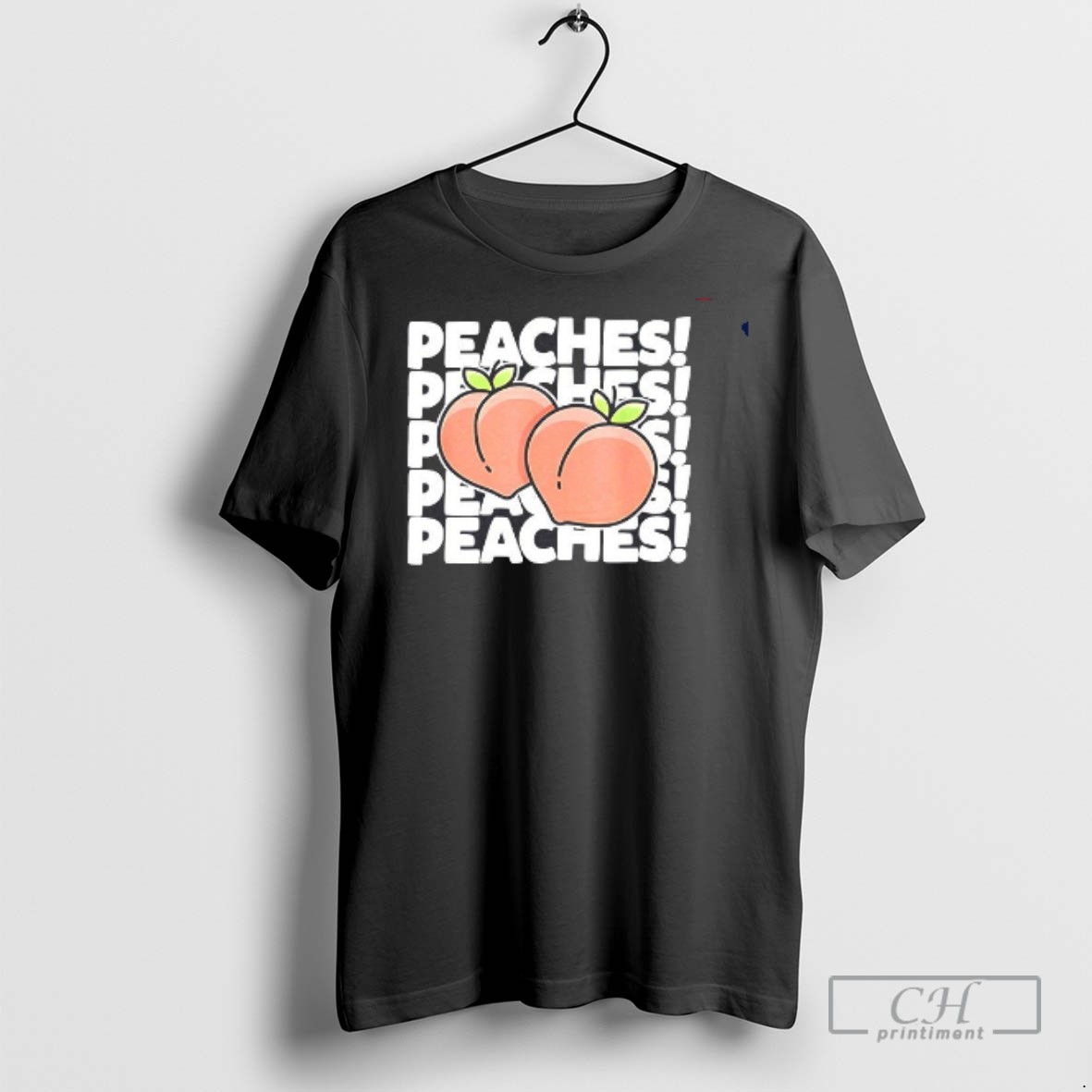 Peaches Fruit Repeated Text T Shirts