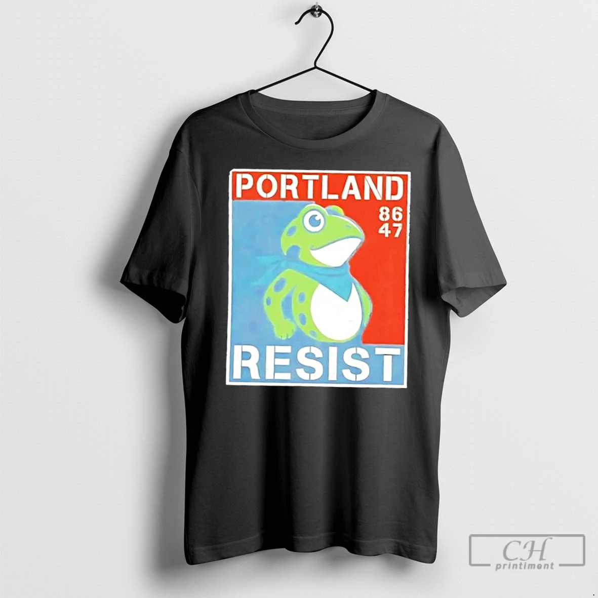 Premium 8647 Resist Portland Frog T Shirt