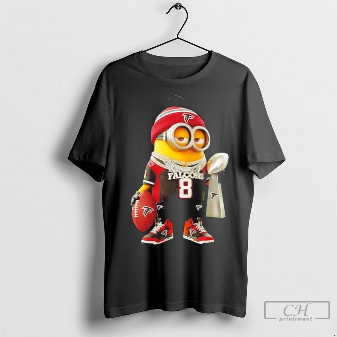Premium Atlanta Falcons X Minions Hold Super Bowl Trophy T Shirt
