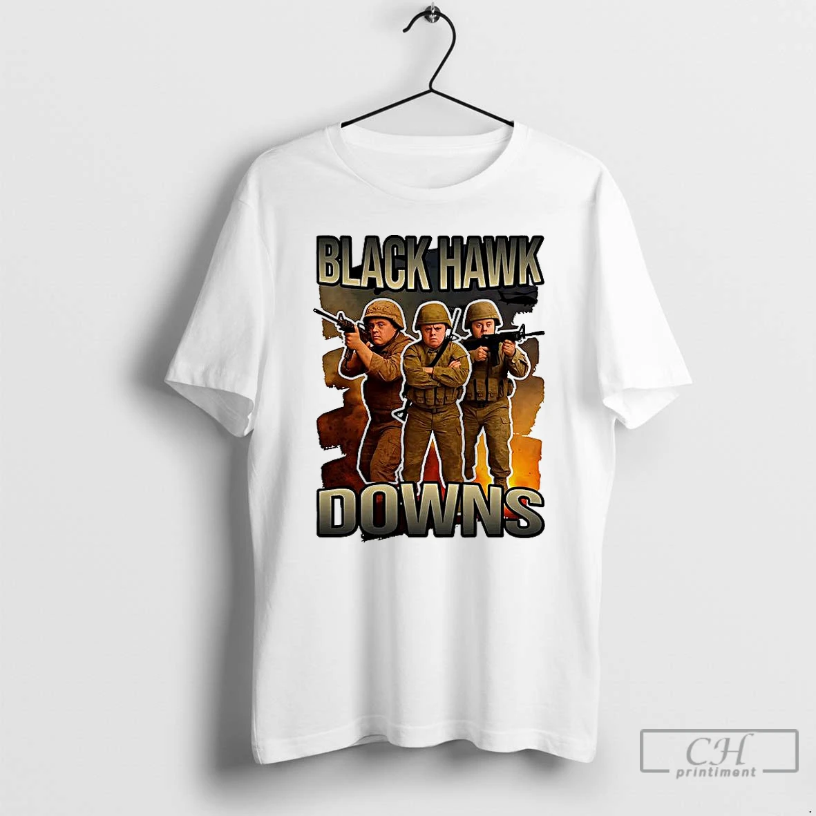 Premium Back Hawks Downs Syndrome Parody Meme T Shirts Hoodie