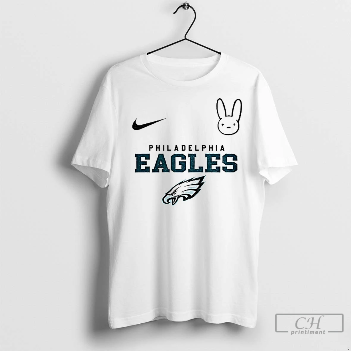 Premium Bad Bunny X Nike Philadelphia Eagles Nfl Football Logo 2025 T Shirt