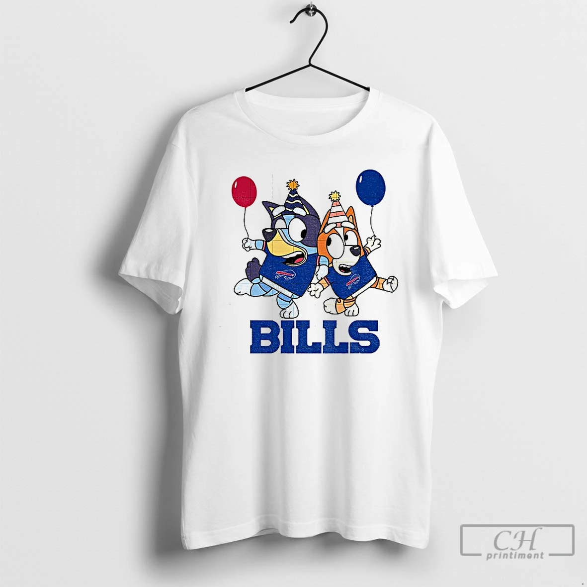 Premium Bluey With Bingo Buffalo Bills Nfl Football Cartoon 2025 T Shirts