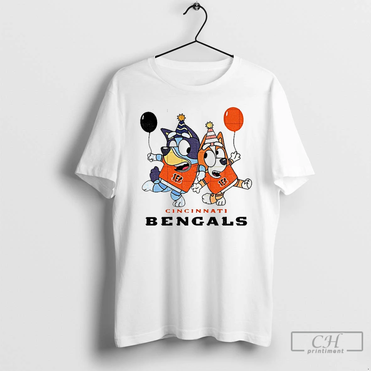 Premium Bluey With Bingo Cincinnati Bengals Nfl Football Cartoon 2025 T Shirts