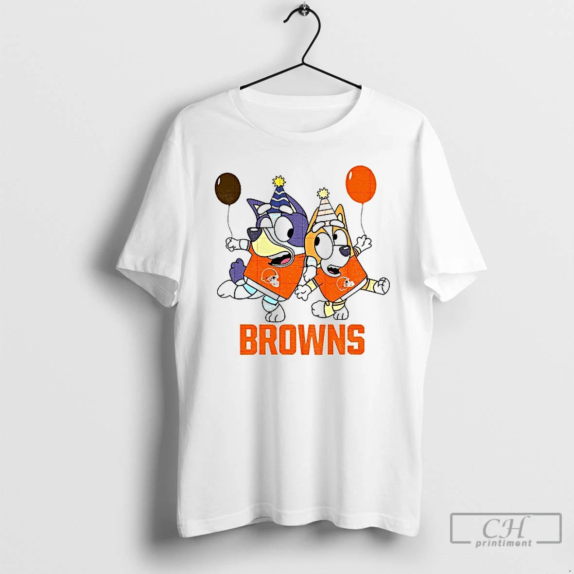 Premium Bluey With Bingo Cleveland Browns Nfl Football Cartoon 2025 T Shirts