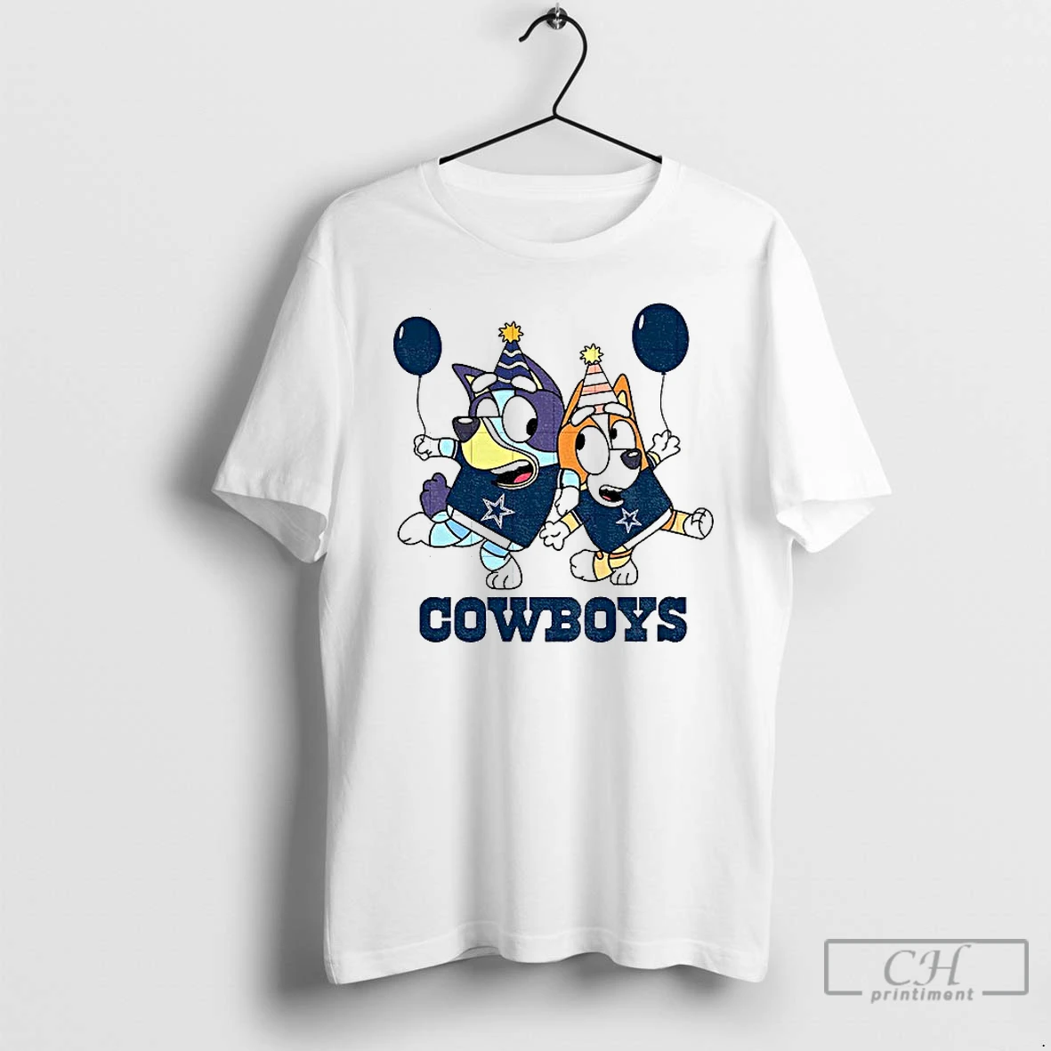 Premium Bluey With Bingo Dallas Cowboys Nfl Football Cartoon 2025 T Shirts