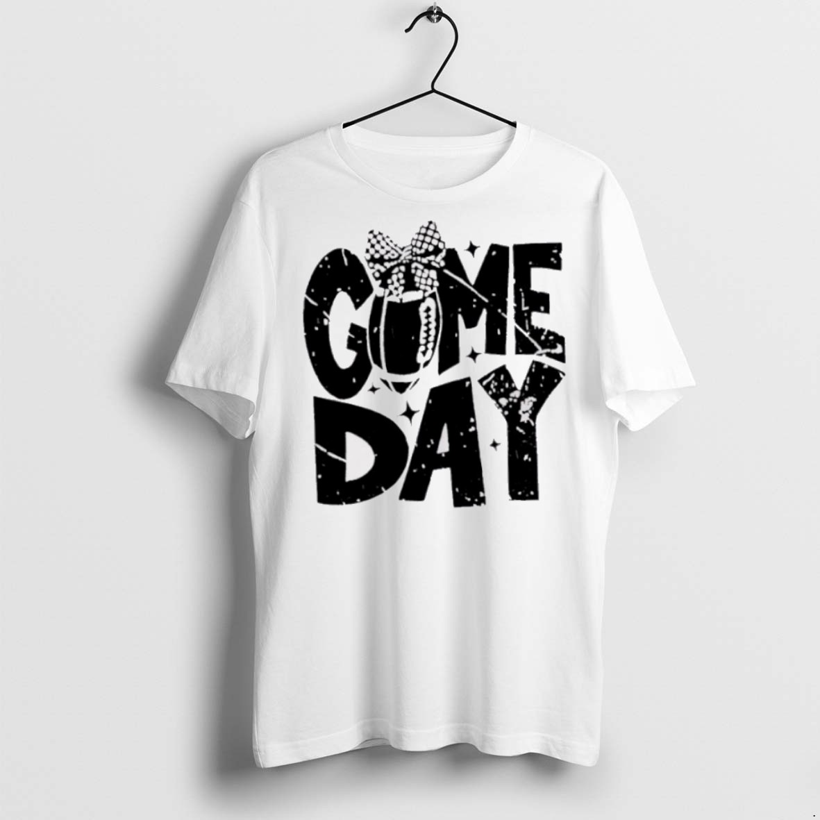 Premium Checkered Bow Football Game Day T Shirts