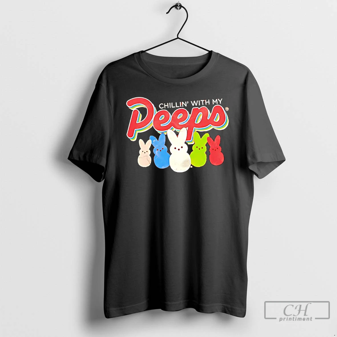 Premium Chillin With My Peeps Easter Egg T Shirts Hoodie