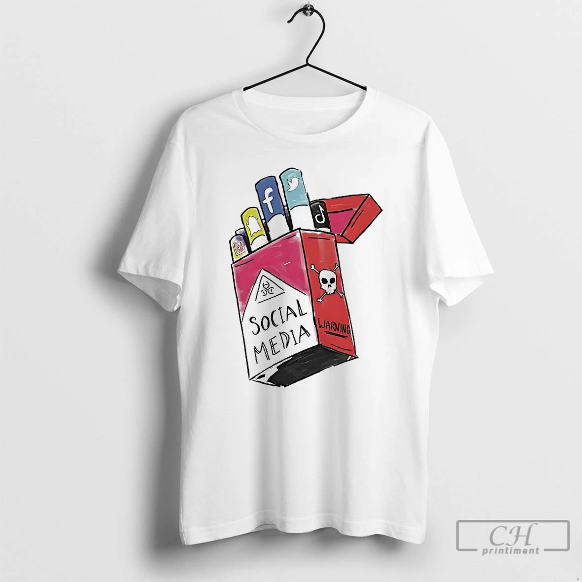 Premium Cigarette Social Media Warning T Shirts Hoodie