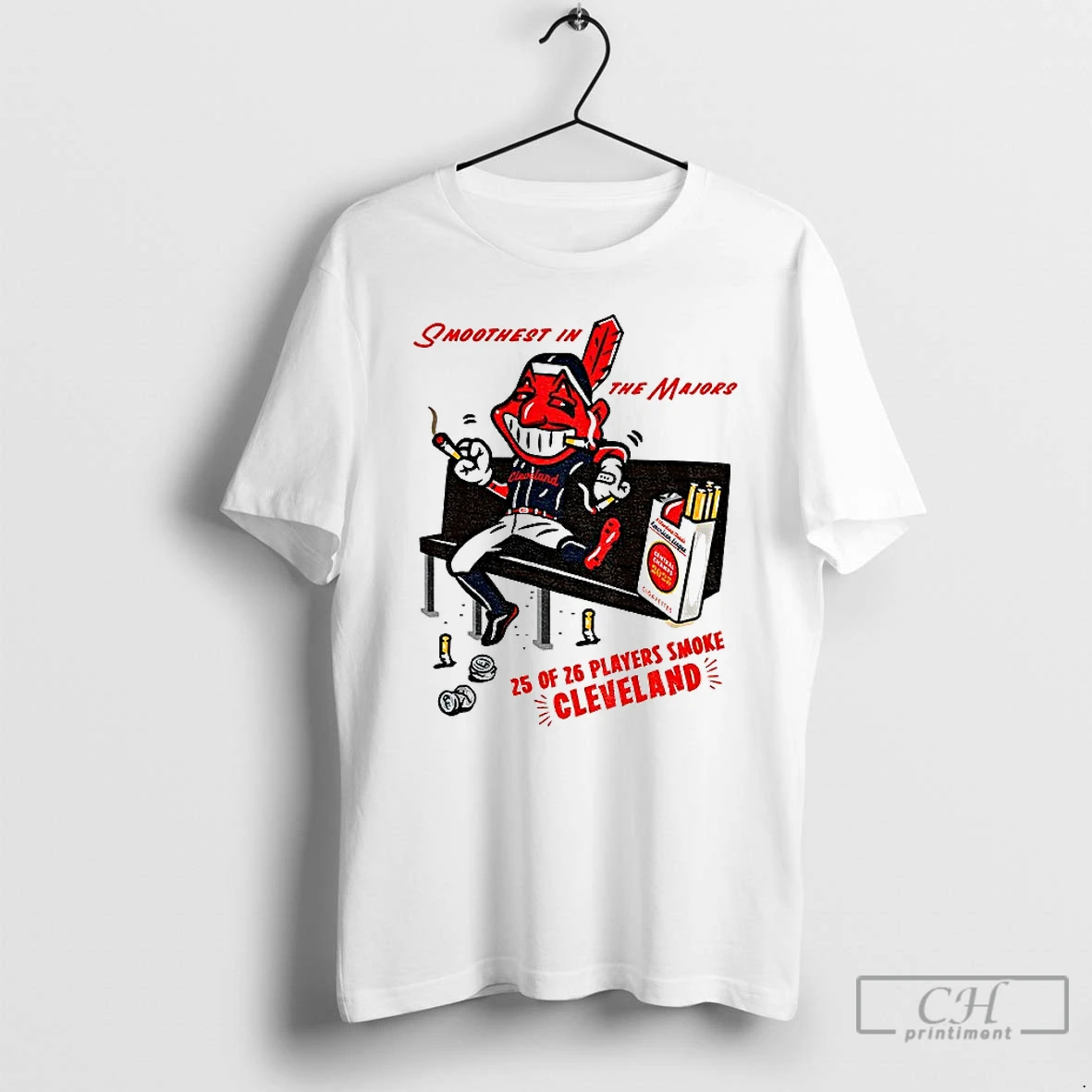 Premium Cleveland Guardians Smoothest In The Majors 25 Of 26 Players Smoke Mascot T Shirts Hoodie