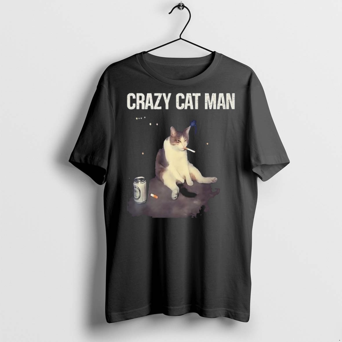 Premium Crazy Cat Man Photo T Shirts