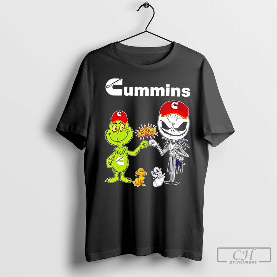 Premium Cummins X Grinch And Jack Skellington Fist Bump Uniwilling Friends T Shirt