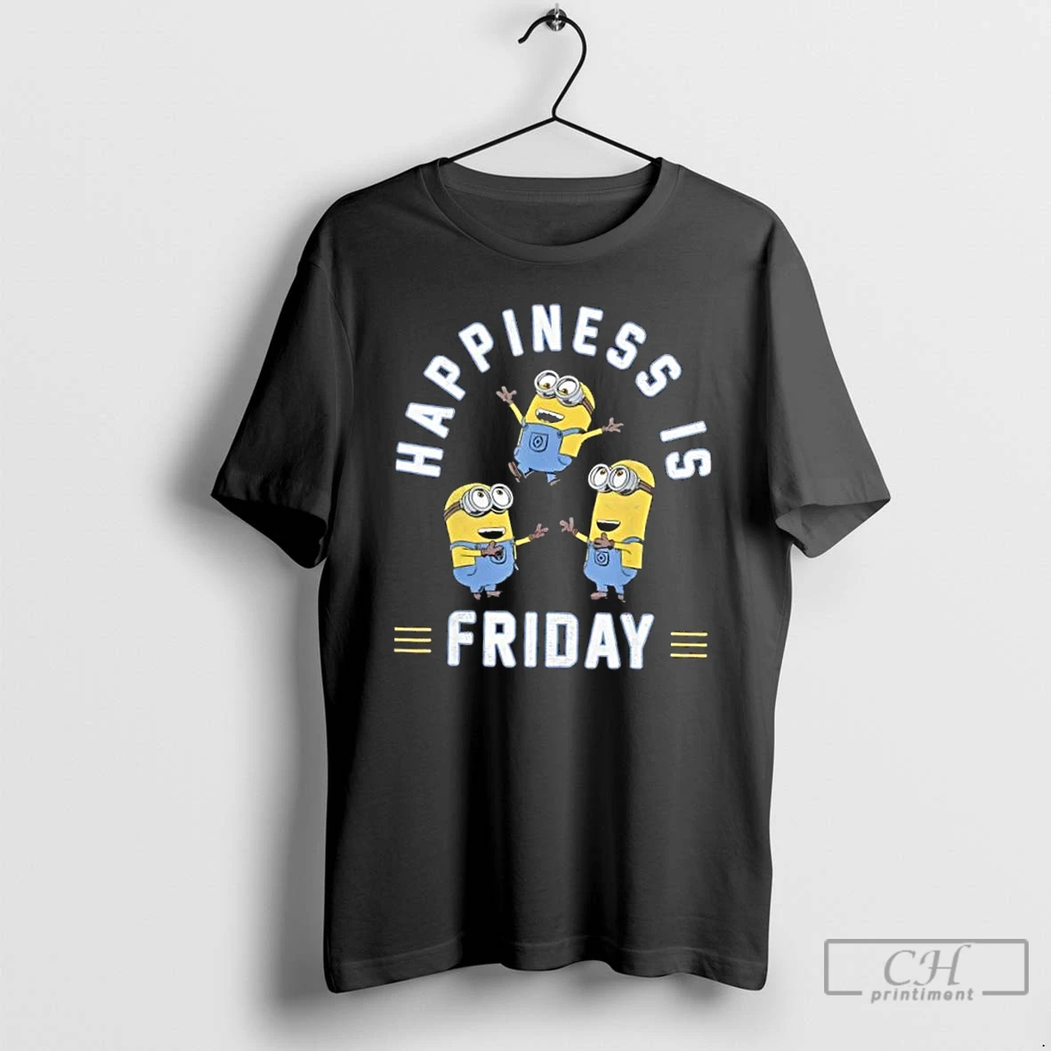 Premium Despicable Me Minions Happiness Is Friday Group Shot T Shirts Hoodie