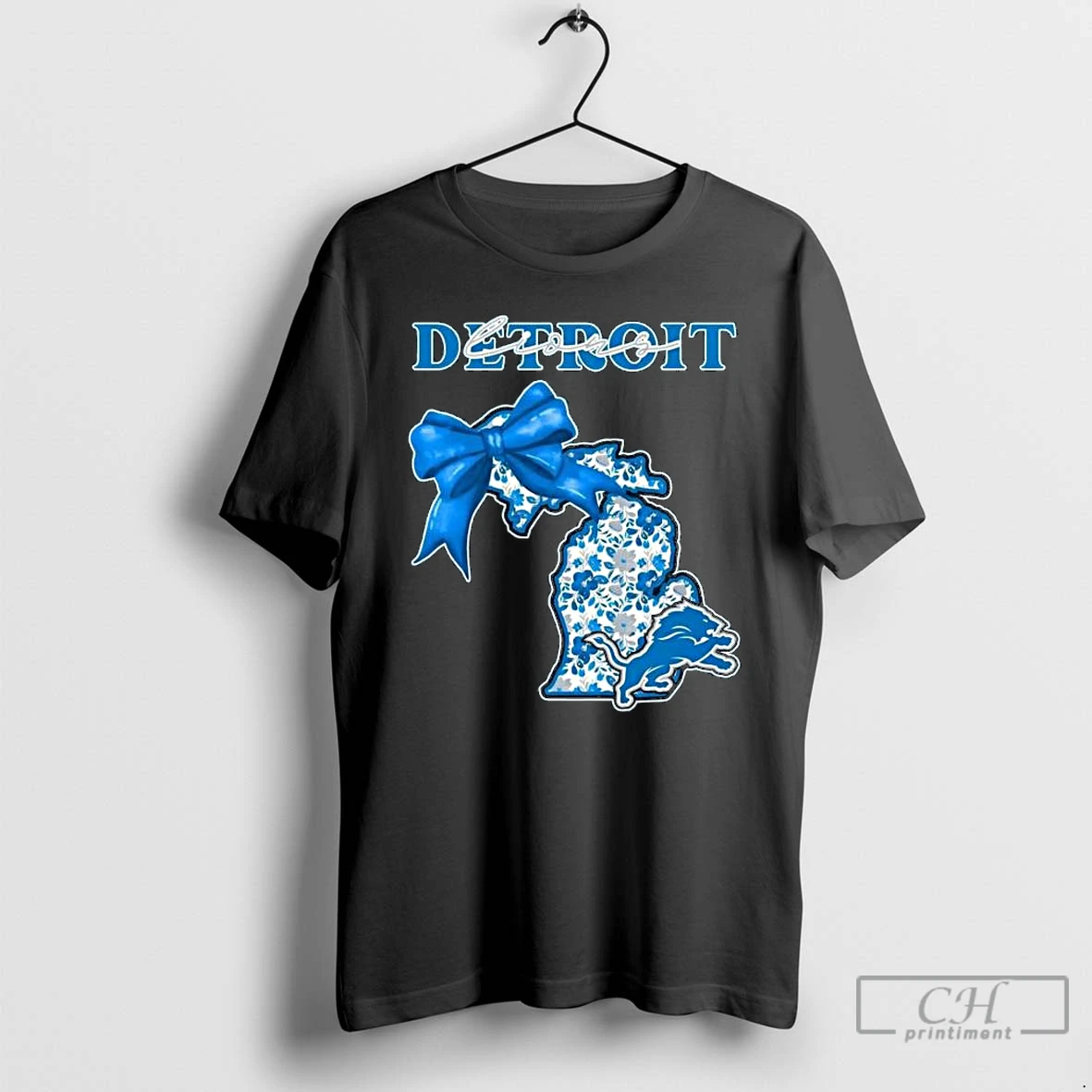 Premium Detroit Lions Nfl Cozy State Bow 2025 Long Sleve T Shirts Hoodie
