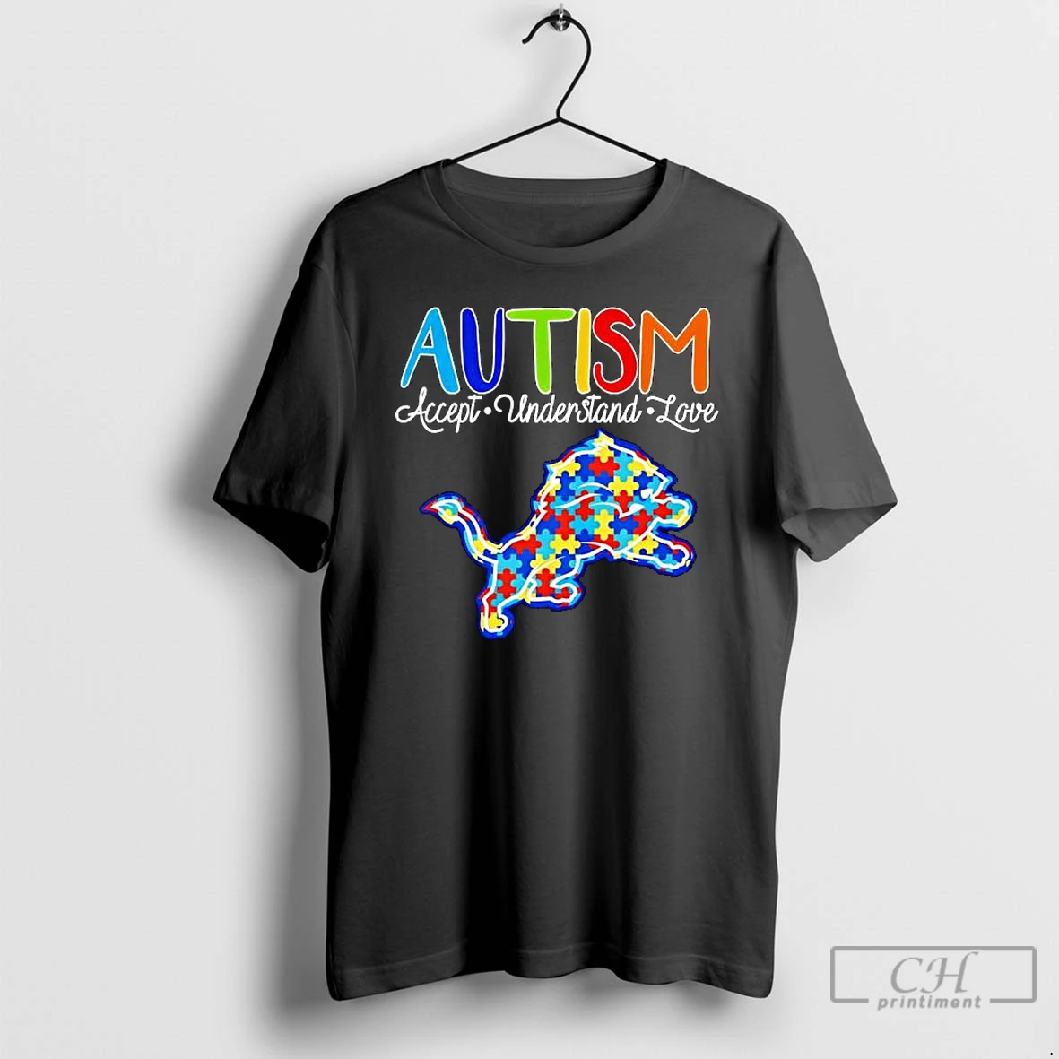 Premium Detroit Lions Autism Accept Understand Love T Shirts Hoodie