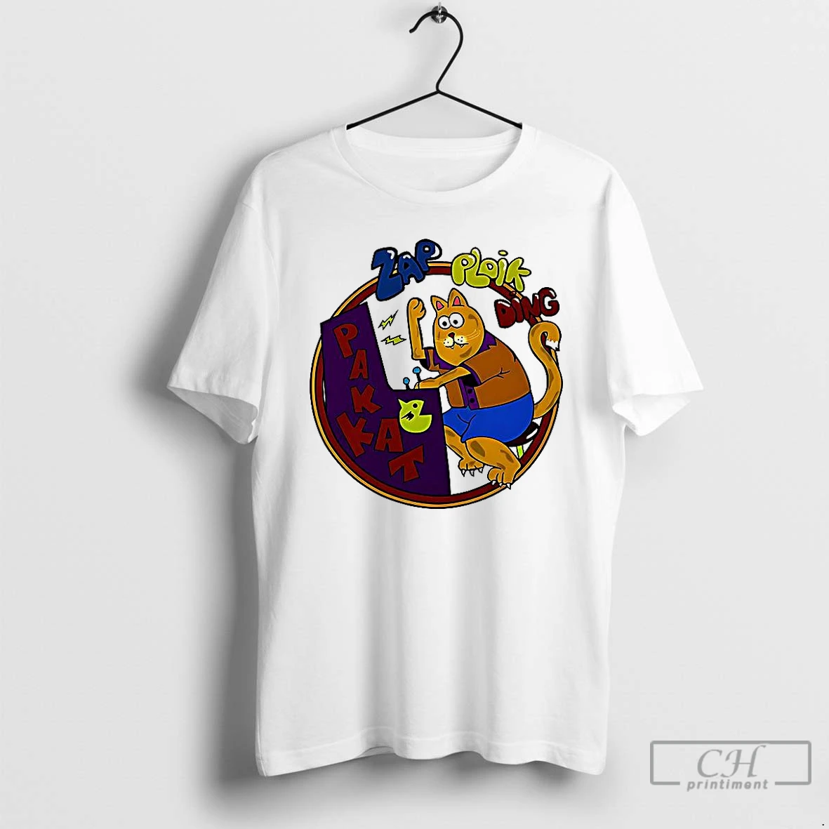 Premium Dustin Zap Ploik Ding Pakkat Cat Playing Arcade Game T Shirts