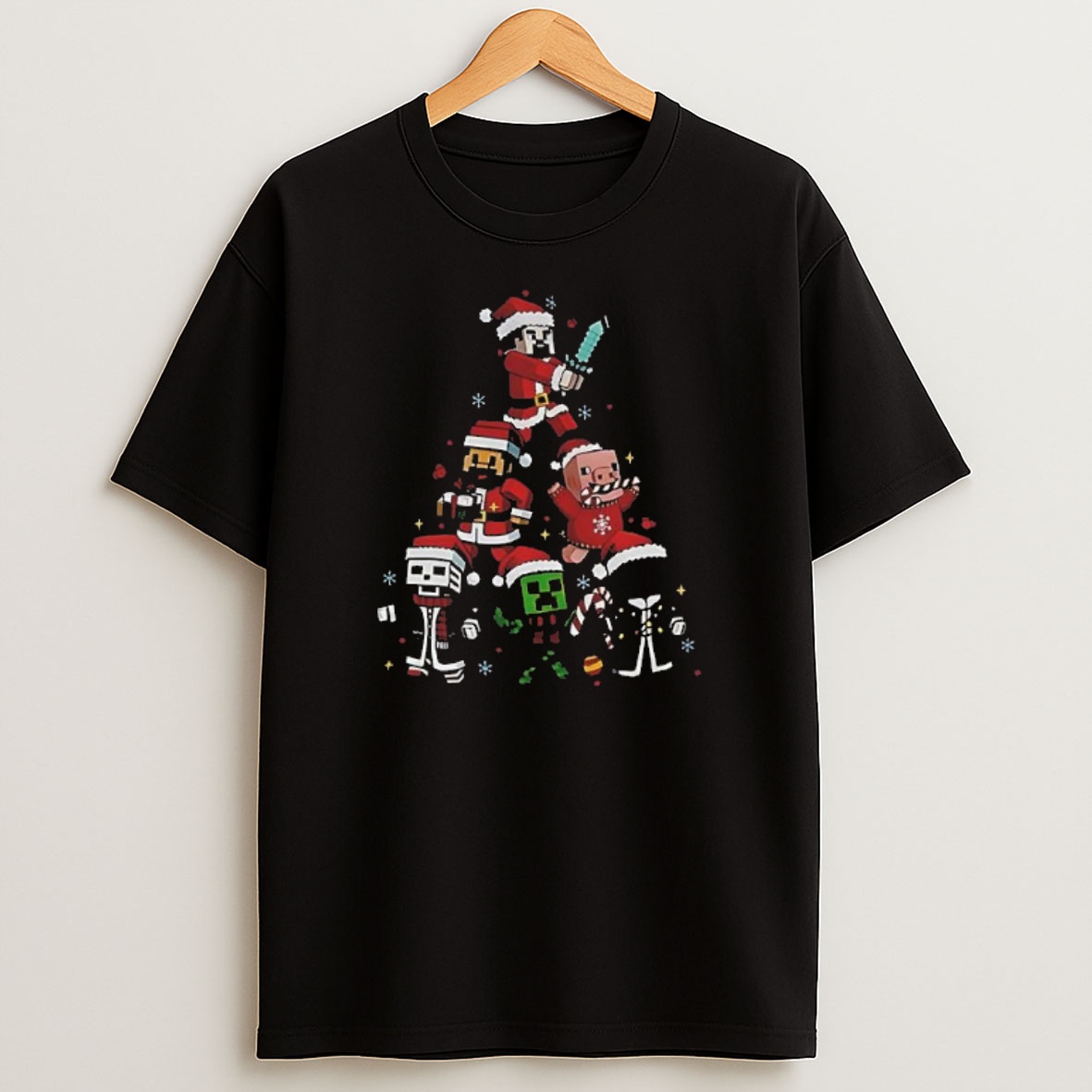 Premium Gamer Character Christmas Tree Sweatshirt Tee