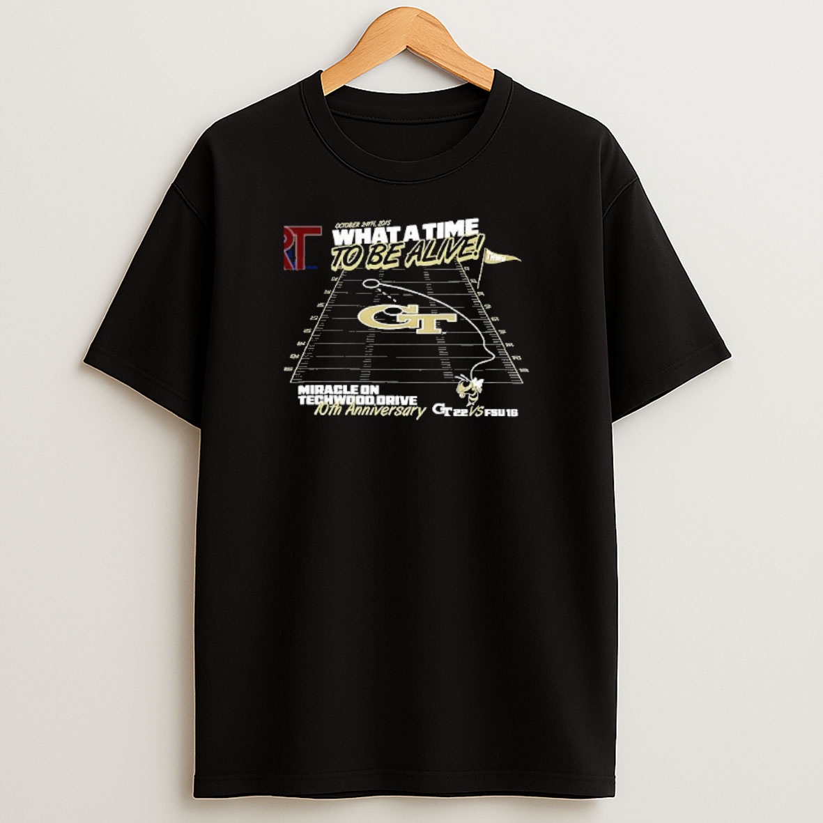 Premium Georgia Tech Yellow Jackets Miracle On Techwood Drive 10th Anniversary Sweatshirt Tee